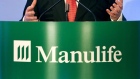 The Manulife Financial Corporation logo appears at the company's Annual General Meeting in Toronto M